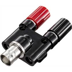 TRU COMPONENTS adaptérový konektor, BNC zásuvka - zásuvka 4 mm, rovná, černá