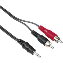 Hama 78479 cinch / jack audio kabel [2x cinch zástrčka - 1x jack zástrčka 3,5 mm] 3.00 m černá