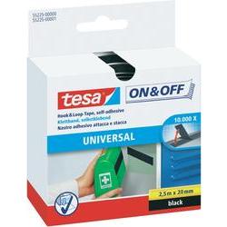 TESA On & Off 55225-00-01 pásek se suchým zipem lepicí háčková a flaušová část (d x š) 2500 mm x 20 mm černá 1 ks
