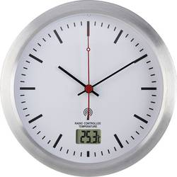 Renkforce E1003R DCF nástěnné hodiny 17 cm x 6 cm, stříbrná, vhodné do koupelny / vlhkého prostoru