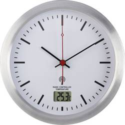 Renkforce E1003R DCF nástěnné hodiny 17 cm x 60 mm, stříbrná, vhodné do koupelny / vlhkého prostoru