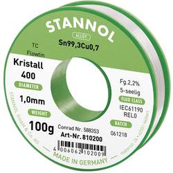 Stannol Ecology TC bezolovnatý pájecí cín cívka Sn99,3Cu0,7 REL0 100 g 1 mm